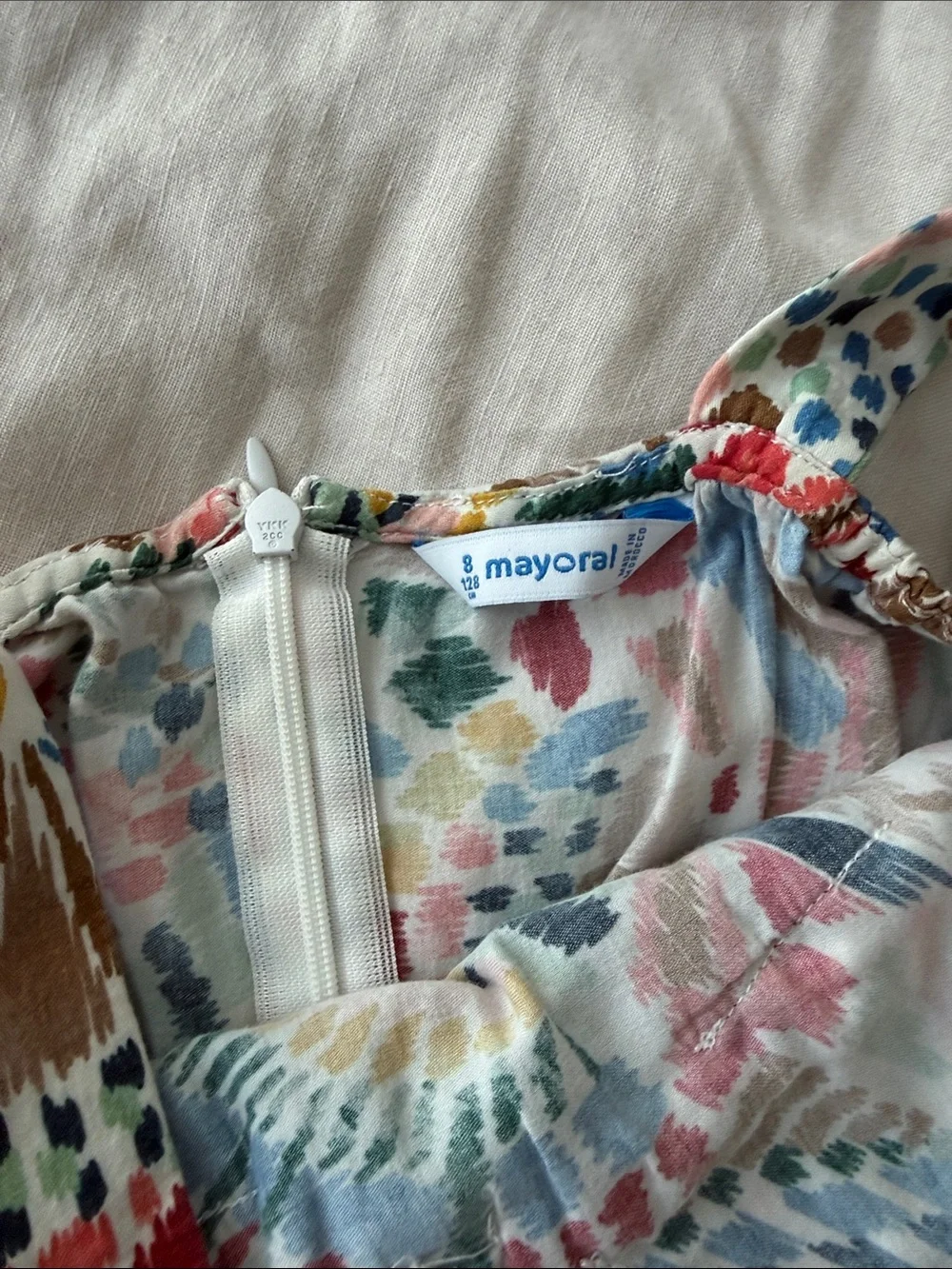 Mayoral Multicolor Cold-Shoulder Printed Romper - White Base